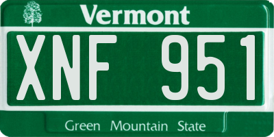 VT license plate XNF951