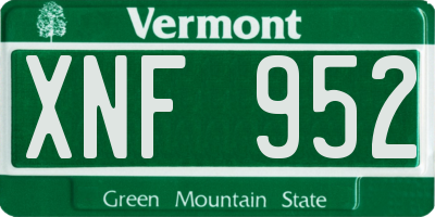 VT license plate XNF952
