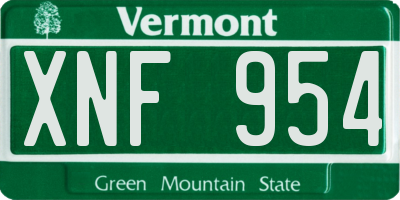 VT license plate XNF954