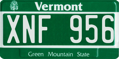 VT license plate XNF956