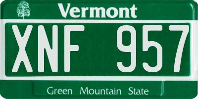 VT license plate XNF957