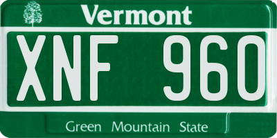 VT license plate XNF960