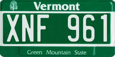 VT license plate XNF961