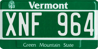 VT license plate XNF964