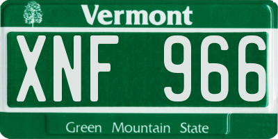 VT license plate XNF966