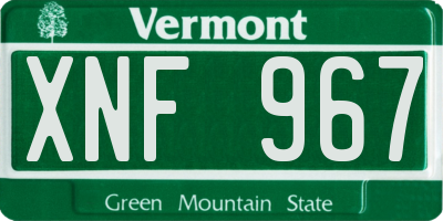 VT license plate XNF967
