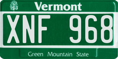 VT license plate XNF968