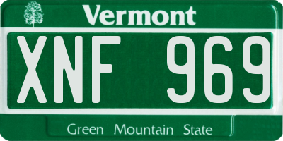 VT license plate XNF969
