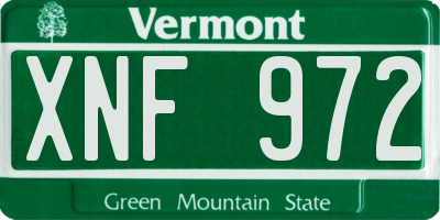 VT license plate XNF972