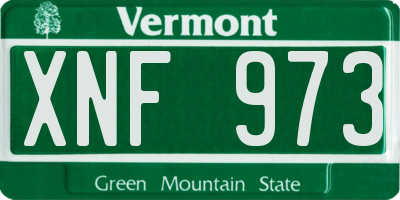VT license plate XNF973