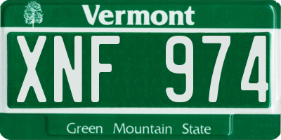 VT license plate XNF974