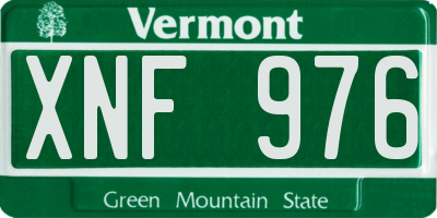 VT license plate XNF976