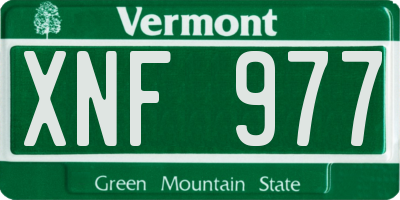 VT license plate XNF977