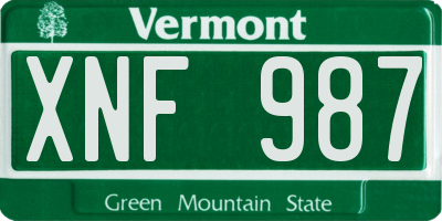 VT license plate XNF987