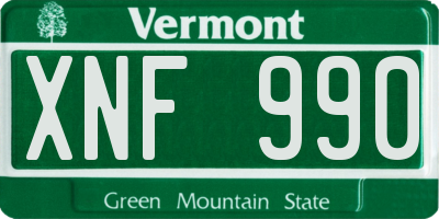 VT license plate XNF990