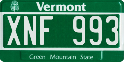 VT license plate XNF993