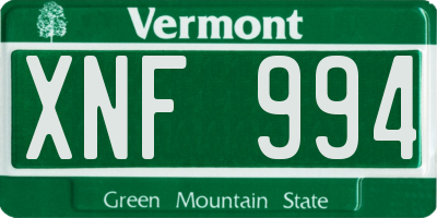 VT license plate XNF994