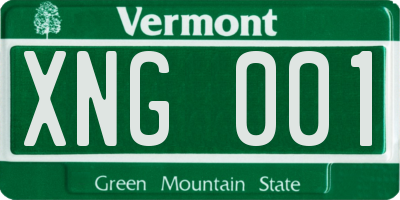 VT license plate XNG001