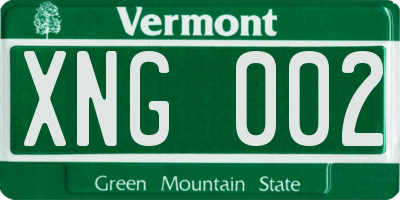 VT license plate XNG002