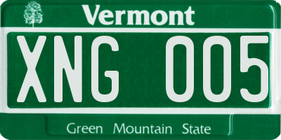 VT license plate XNG005