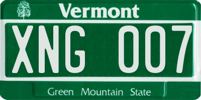 VT license plate XNG007