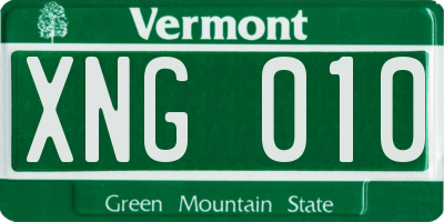 VT license plate XNG010