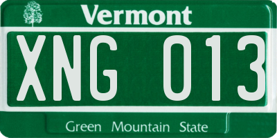 VT license plate XNG013