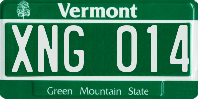 VT license plate XNG014