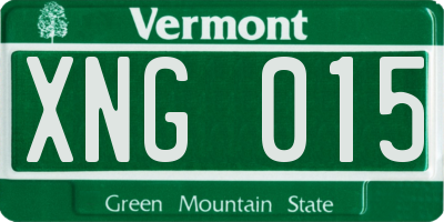 VT license plate XNG015