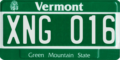 VT license plate XNG016