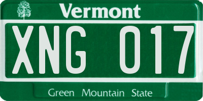 VT license plate XNG017