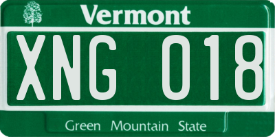 VT license plate XNG018
