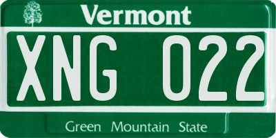 VT license plate XNG022