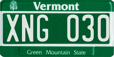 VT license plate XNG030