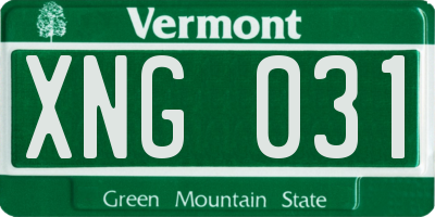 VT license plate XNG031