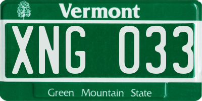 VT license plate XNG033