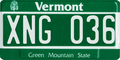 VT license plate XNG036