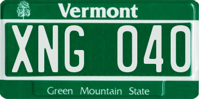 VT license plate XNG040