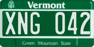 VT license plate XNG042