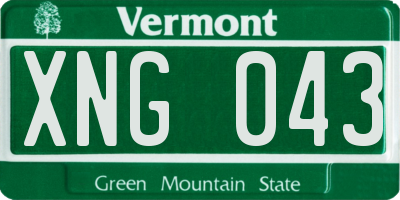 VT license plate XNG043