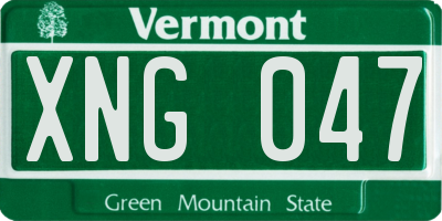 VT license plate XNG047