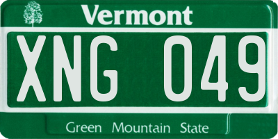 VT license plate XNG049