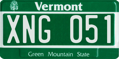 VT license plate XNG051