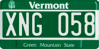 VT license plate XNG058