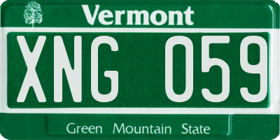 VT license plate XNG059