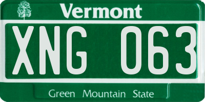 VT license plate XNG063
