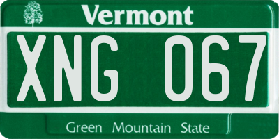 VT license plate XNG067