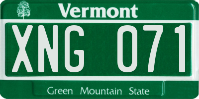 VT license plate XNG071