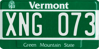 VT license plate XNG073