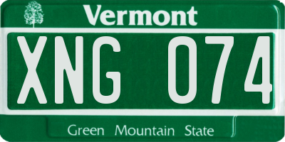 VT license plate XNG074